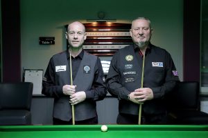 Dave Bolton and Dalton Lawrence by the table