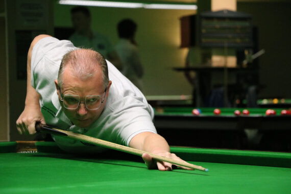 David Baker playing snooker