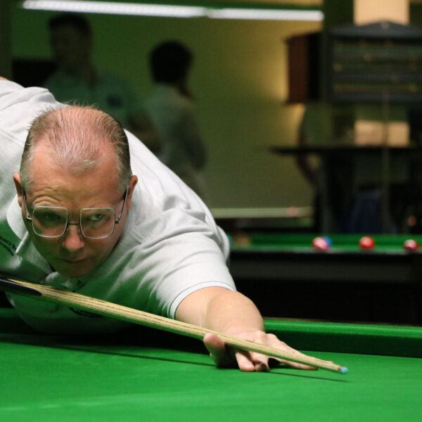 David Baker playing snooker