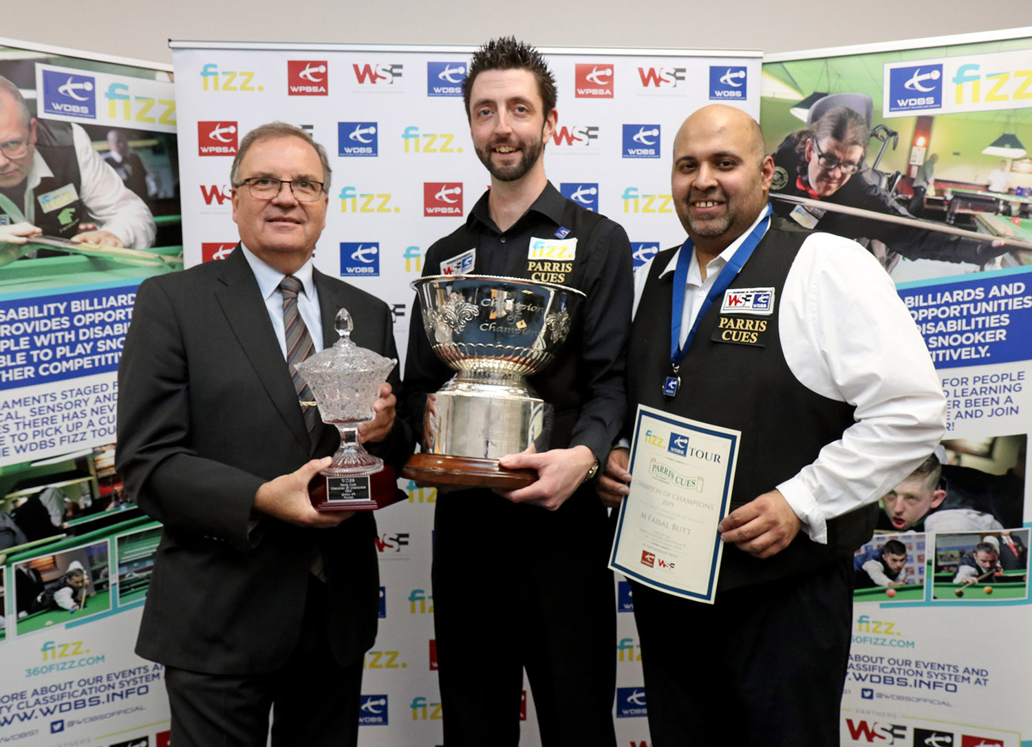Champion of Champions Mike Busst, Faisal Butt and Nigel Mawer QPM