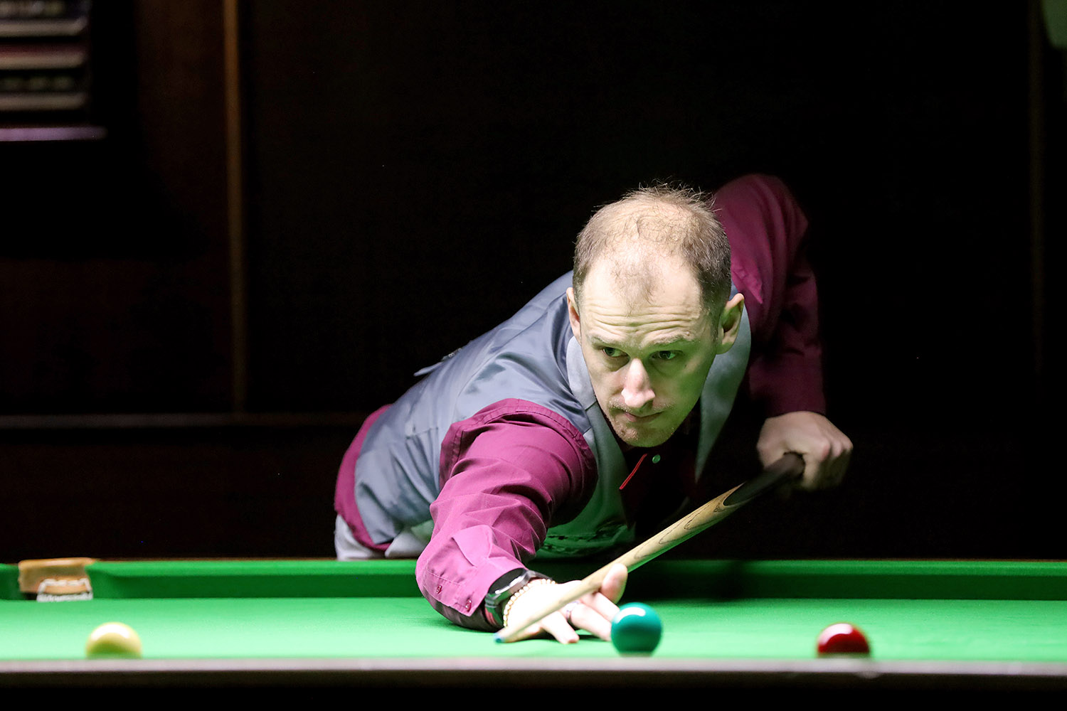 Man playing snooker