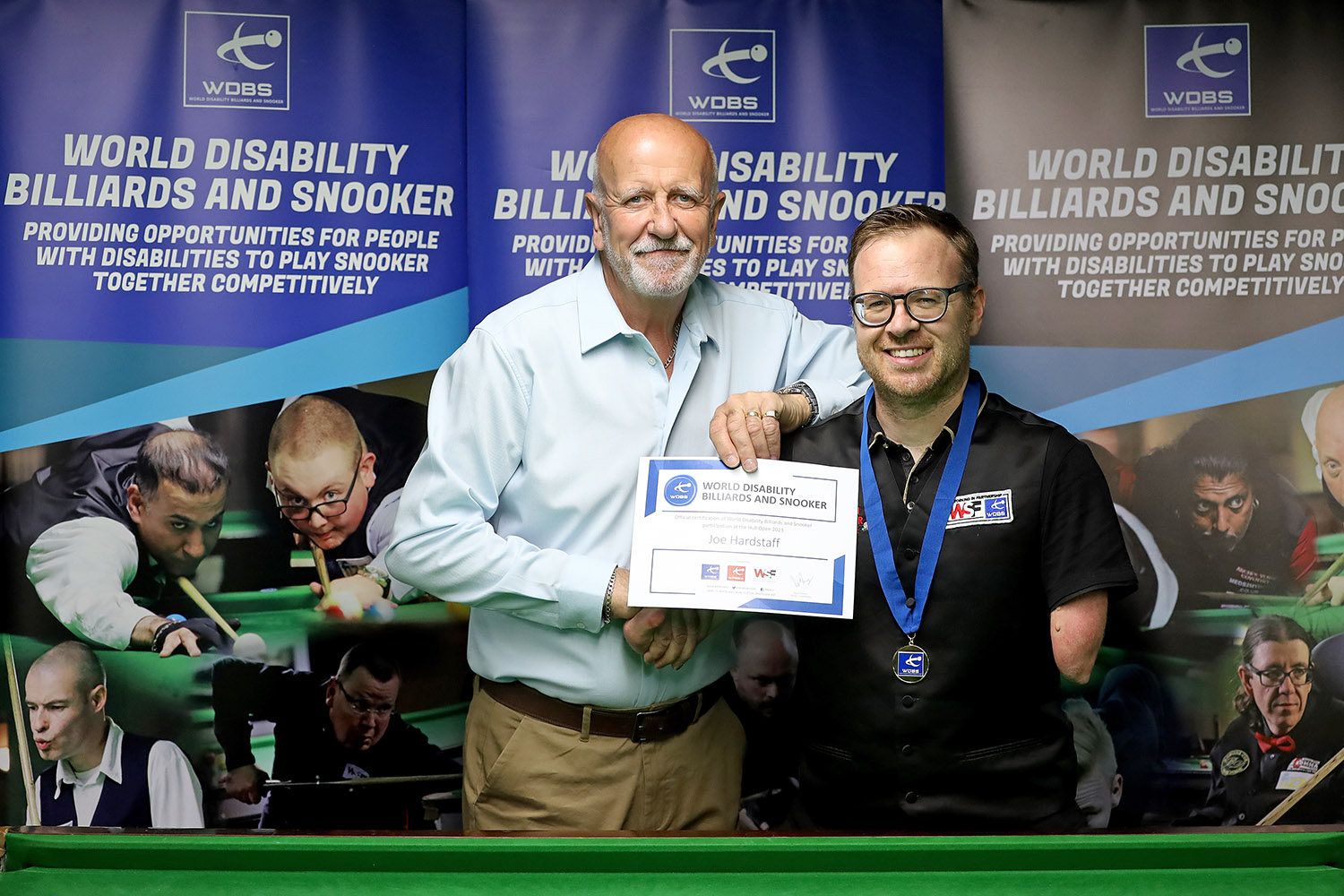 Joe Hardstaff presented with medal by Allan Wilson