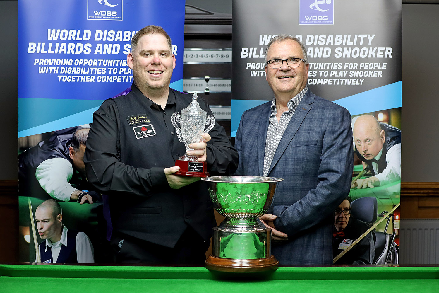 William Thomson and Nigel Mawer with trophies